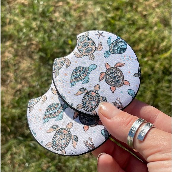 Turtle Car Coaster Set | Turtle Car Accessories | Car Decor - Picture 4 of 13